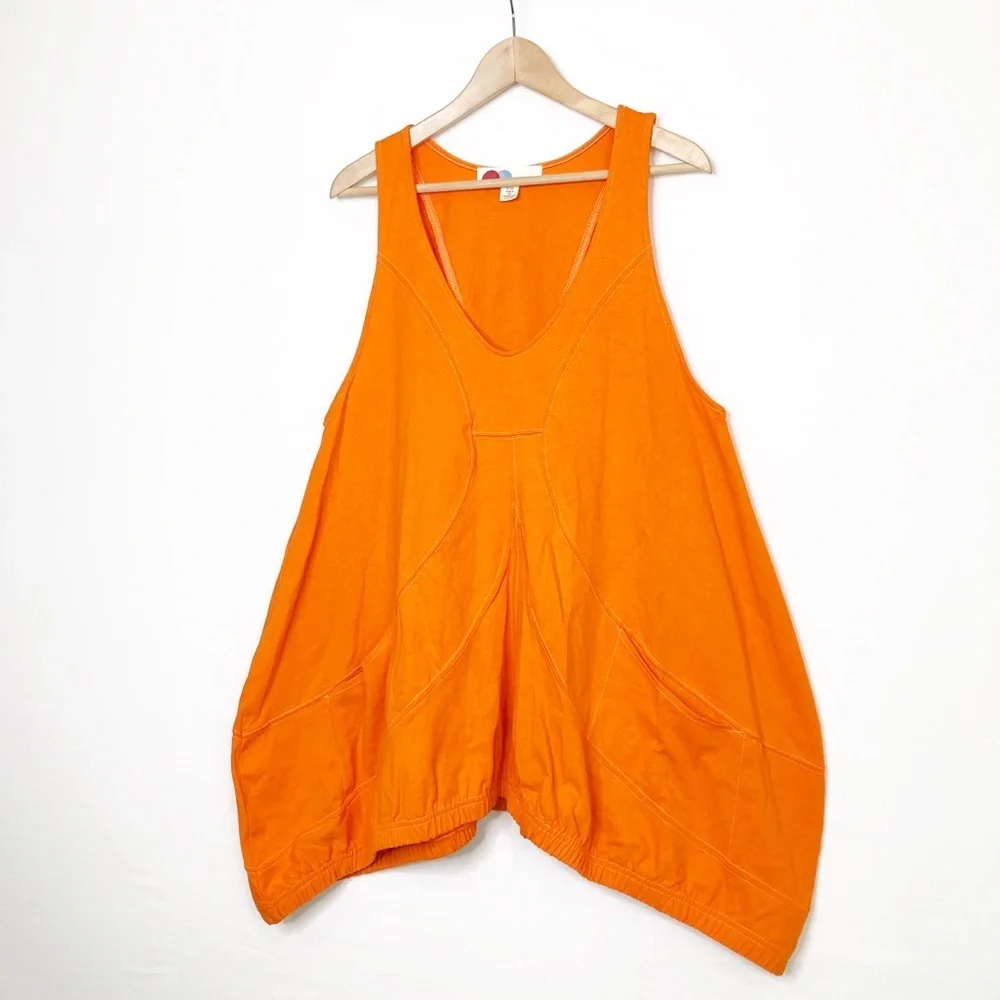 Free People large Beach Cory orange tunic top - Picture 12 of 13
